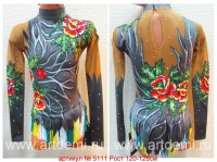 Suit for art gymnastics The article  5111 Sizes: Growth of 120-128 centimeters - www.artdemi.ru