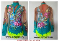 Suit for art gymnastics The article  4624 Sizes: Growth of 140-146 centimeters - www.artdemi.ru