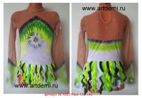 Suit for art gymnastics The article  4883 Sizes: Growth of 130-140 centimeters - www.artdemi.ru