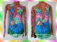 Suit for art gymnastics The article № 5119 Sizes: Growth of 130-140 centimeters - www.artdemi.ru