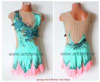 Suit for art gymnastics The article  5198 Sizes: Growth of 140-150 centimeters - www.artdemi.ru