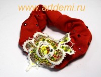 украшение резинка для волос с цветком арт2 - www.artdemi.ru